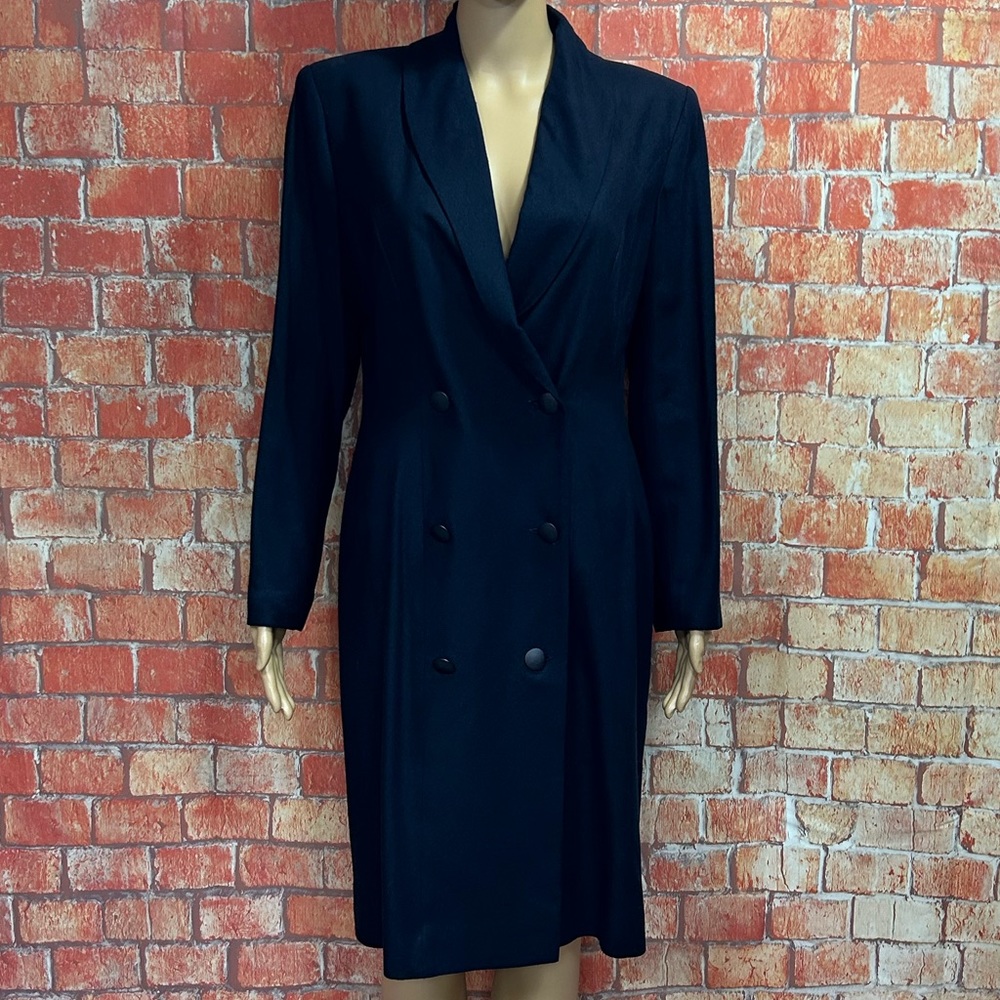 Liz Claiborne Vintage Double Breasted Silk Coat Dress
